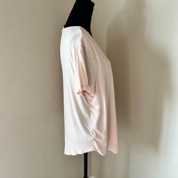 Ann Taylor LOFT Mixed Media Top Blouse - Peach - Size XL - Picture 4 of 9